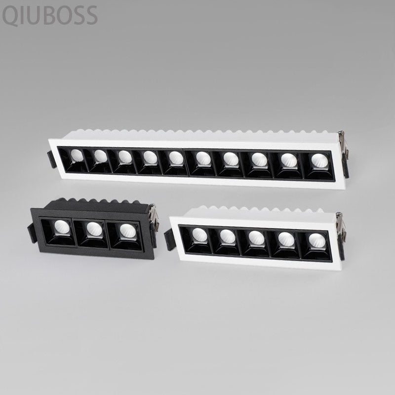 High Power Dimmable LED Recessed Striplight LED Ceiling Lights 2W/4W/6W/10W/20W/30W COB LED Downlight AC90~260V Indoor Lighting