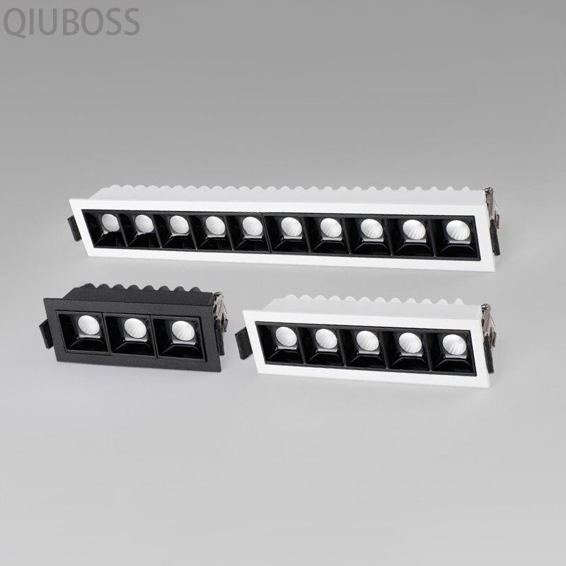 High Power Dimmable LED Recessed Striplight LED Ceiling Lights 2W/4W/6W/10W/20W/30W COB LED Downlight AC90~260V Indoor Lighting