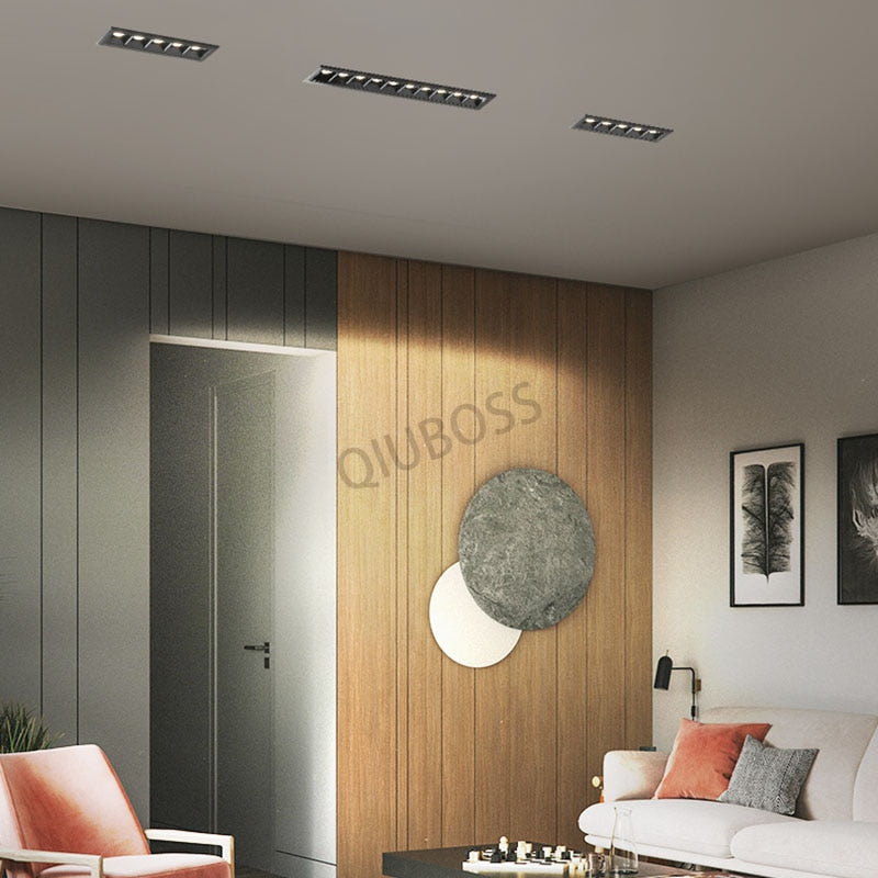 High Power Dimmable LED Recessed Striplight LED Ceiling Lights 2W/4W/6W/10W/20W/30W COB LED Downlight AC90~260V Indoor Lighting