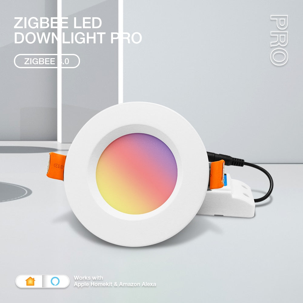 Gledopto Zigbee 3.0 Smart Warm White Cold White LED Downlight 6W Pro Work With Tuya APP Alexa Echo Plus Voice RF Remote Control