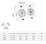 Square Dimmable Recessed LED Downlights 14W 18W 24W COB LED Ceiling Lamps AC85-265V LED Ceiling Spot Lights Indoor Lighting