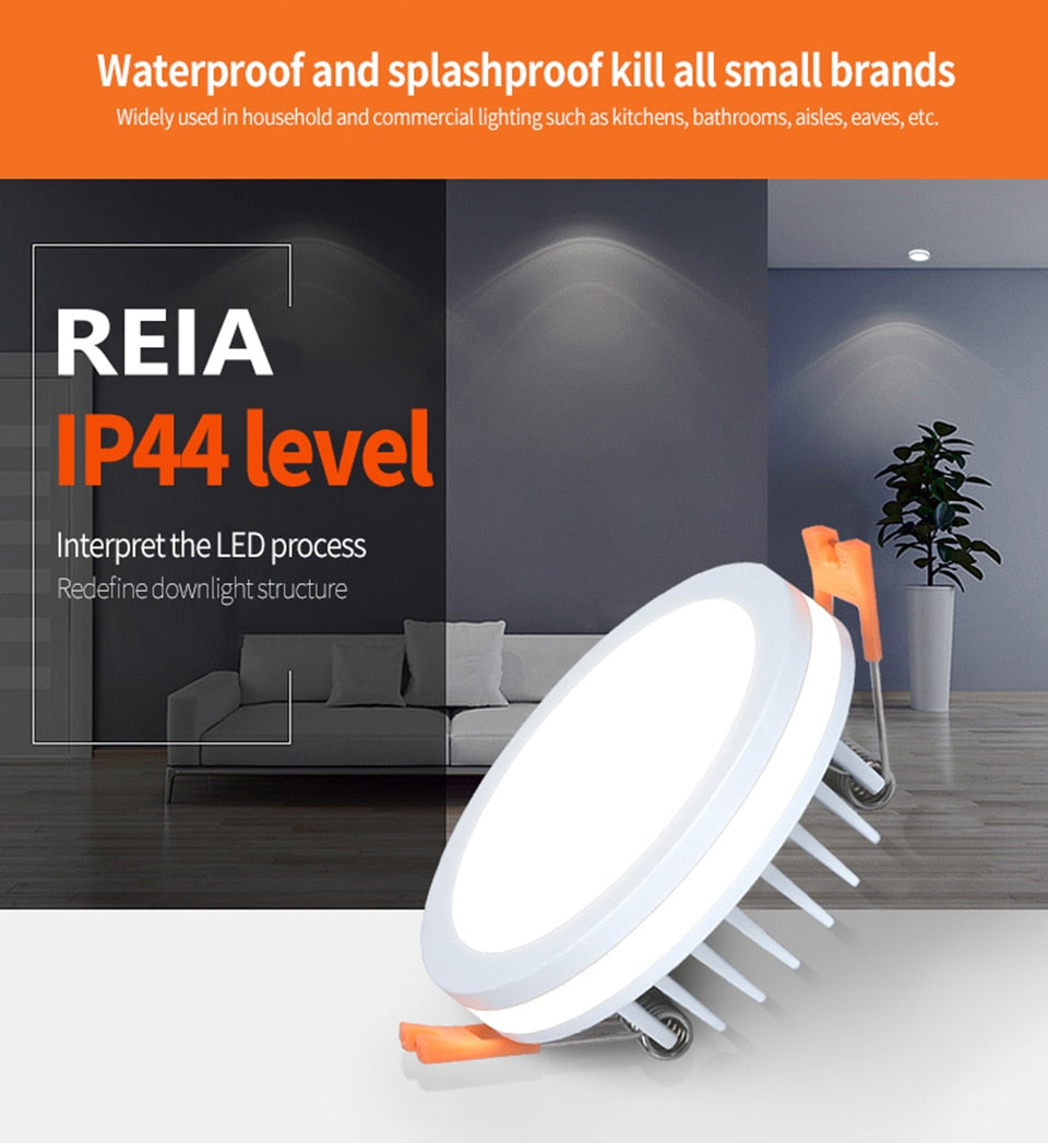 Recessed LED Downlight Aluminum Ceiling Spot Light Waterproof Down Lights For Bathroom 10W 15W 20W Indoor Lamp