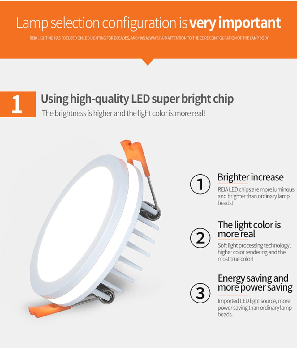 Recessed LED Downlight Aluminum Ceiling Spot Light Waterproof Down Lights For Bathroom 10W 15W 20W Indoor Lamp