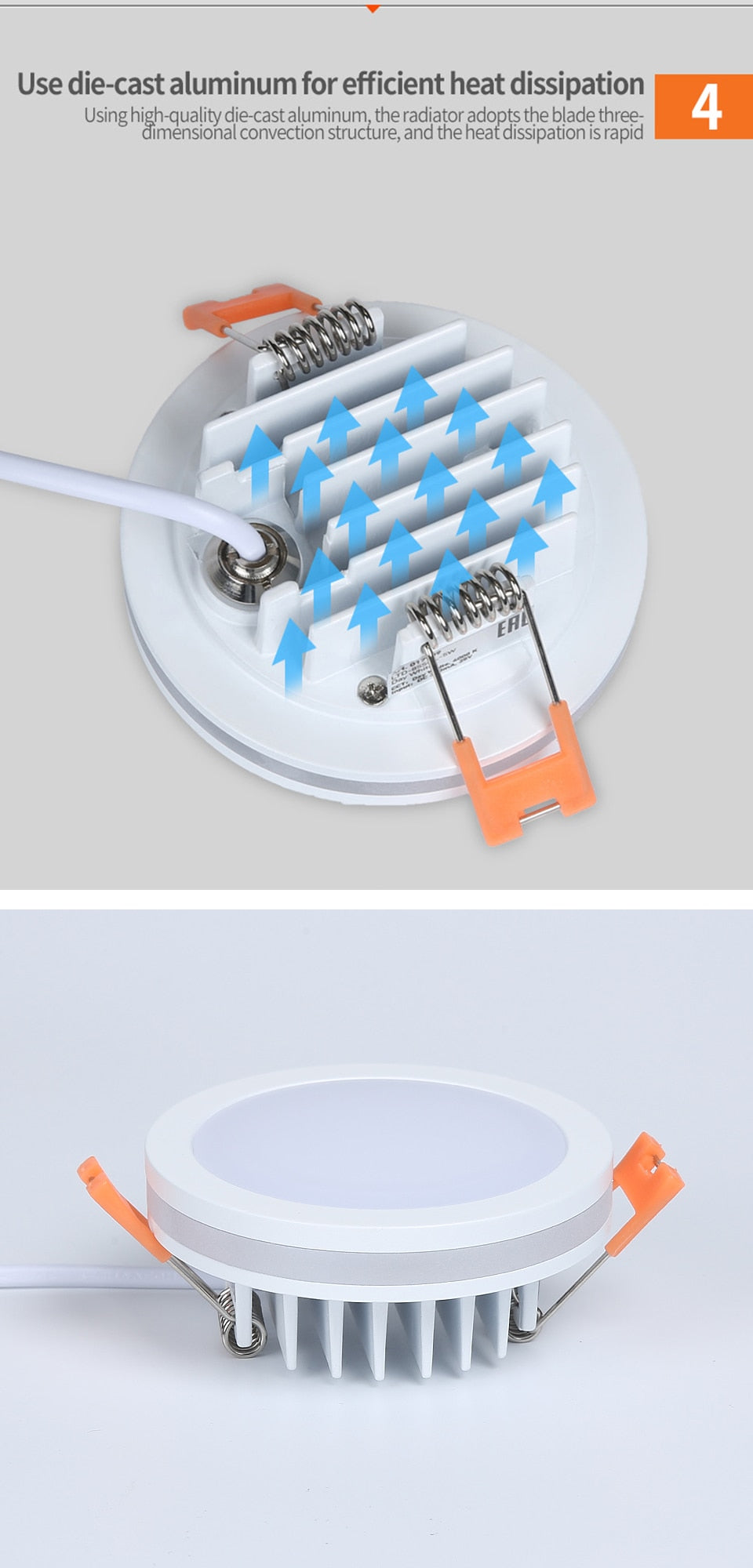 Recessed LED Downlight Aluminum Ceiling Spot Light Waterproof Down Lights For Bathroom 10W 15W 20W Indoor Lamp