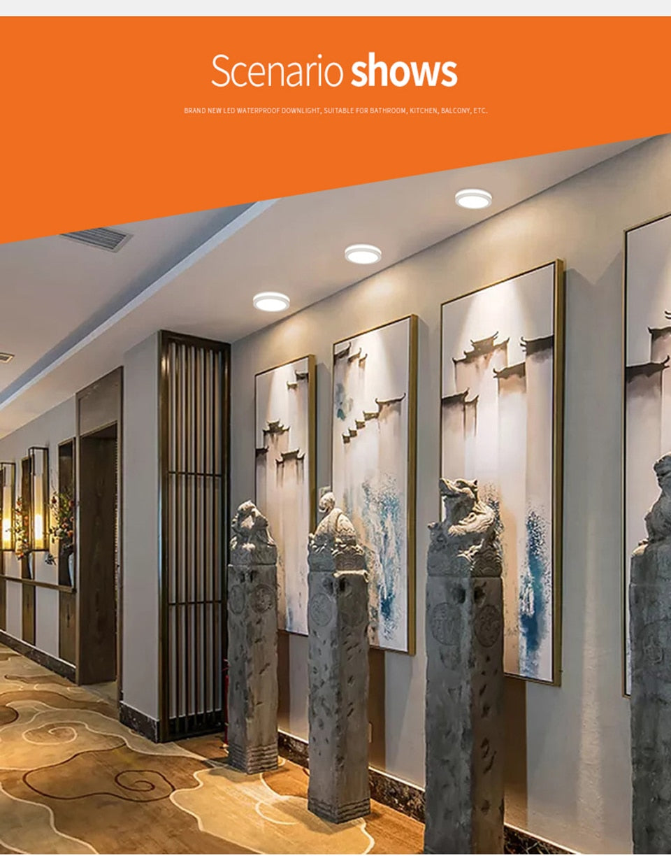 Recessed LED Downlight Aluminum Ceiling Spot Light Waterproof Down Lights For Bathroom 10W 15W 20W Indoor Lamp