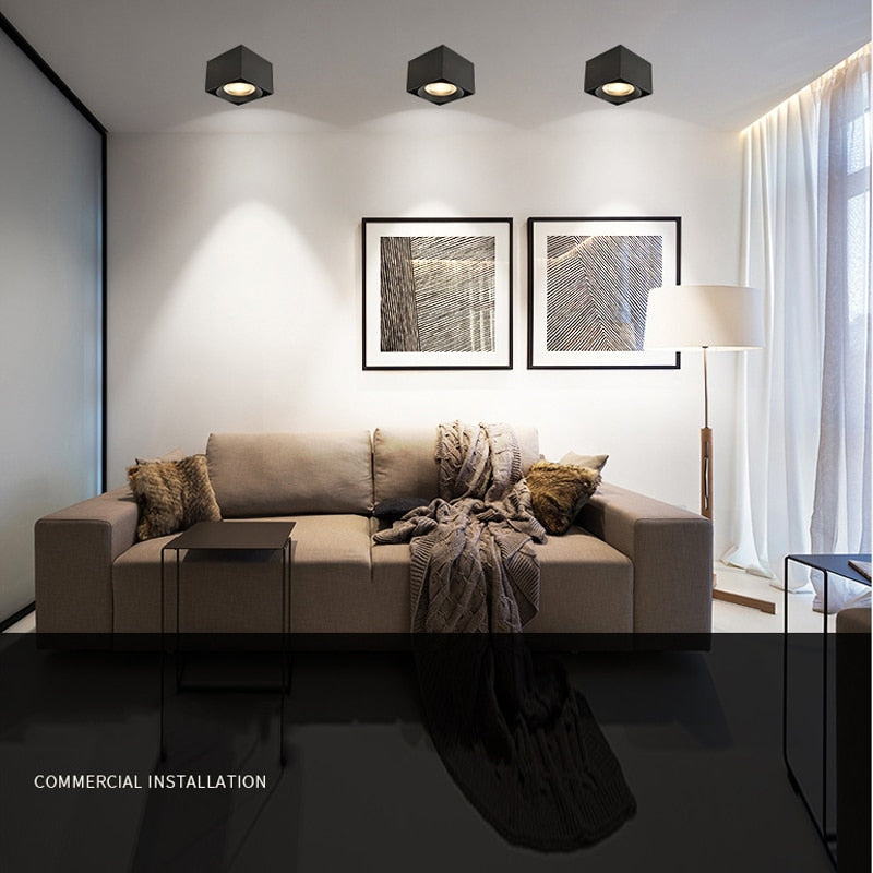 DONWEI Surface Mounted COB LED Downlight 7W/12W/15W AC85V-265V led Ceiling Spot Light Nordic Lighting For Kitchen Livingroom