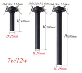 Black / White Long Tube Ceiling Recessed Led Point Lamp Angle Rotating 12w Ceiling Light For Kitchen Bedroom Tv Background Image