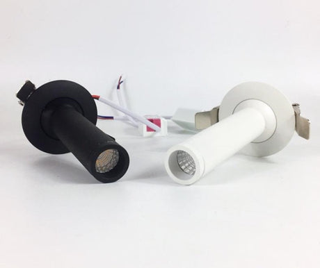 Black / White Long Tube Ceiling Recessed Led Point Lamp Angle Rotating 12w Ceiling Light For Kitchen Bedroom Tv Background Image