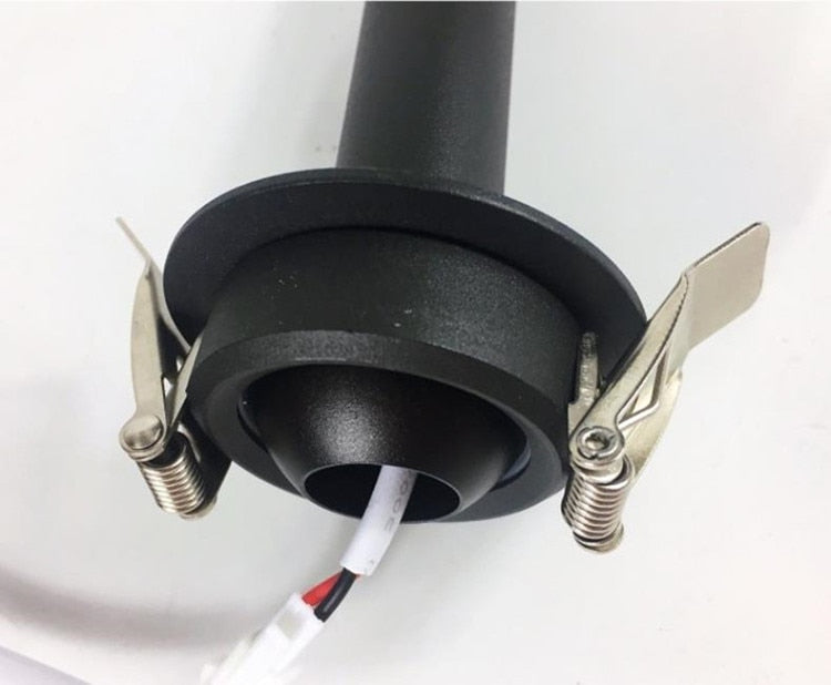 Black / White Long Tube Ceiling Recessed Led Point Lamp Angle Rotating 12w Ceiling Light For Kitchen Bedroom Tv Background Image