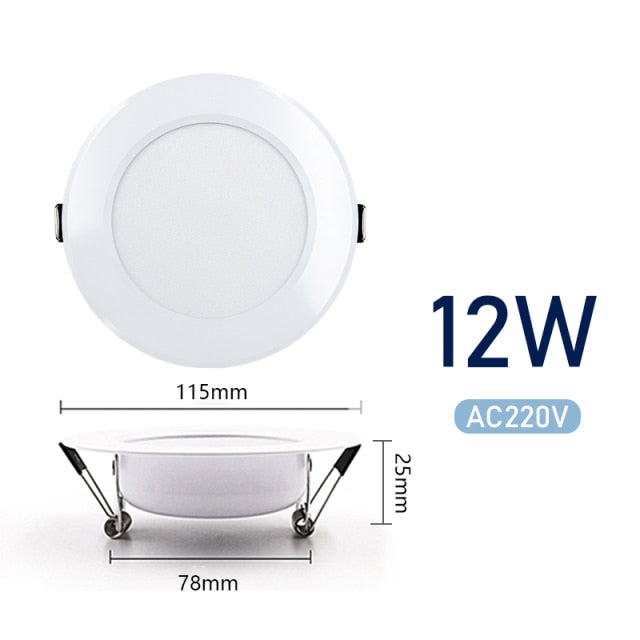LED Downlight 3W 5W 7W 9W 12W 15W AC 220V 230V 240V Warm Cold White Recessed LED Lamp Spot Light Led Bulb For Bedroom Kitchen