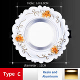 LED Downlight Indoor Ceiling Light 10pcs/Lot Embedded Round Panel Light Spotlight Lighting European Style French Noble Gold