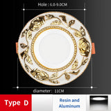 LED Downlight Indoor Ceiling Light 10pcs/Lot Embedded Round Panel Light Spotlight Lighting European Style French Noble Gold