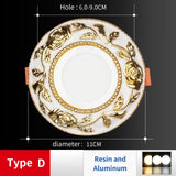 LED Downlight Indoor Ceiling Light 10pcs/Lot Embedded Round Panel Light Spotlight Lighting European Style French Noble Gold