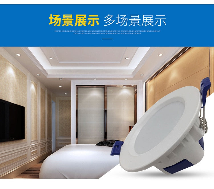 Led Downlight 5W 7W 9W 12W 15W 85-265V high-qualit LED Ceiling Round Recessed Lamp Living room LED Spot Light For Bathroom HY