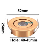 Dimmable LED Mini ceiling LED spot light lamp 1W 3W LED downlight white,black,silver Mini downlight Cabinet Spot Lamp