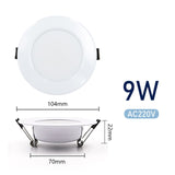 Led Downlight 220V 3W 5W 7W 9W 12W 15W Ceiling Light Recessed Down light Round Led Panel Light LED Spot light Indoor Lighting