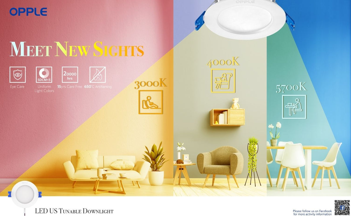 OPPLE LED Downlight Spot Light Ceiling lamp RC-US 4W 6W Warm White 3000K Cool White 6500K Flicker Free Energy Saving