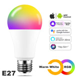  Smart Bulb 15W Color Wi Fi Light RGB E27 LED Lamp 220V 110V Alexa Google Home Assistant Siri Voice Control Dimmable