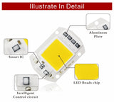 LED Chip 10W 20W 30W 50W 220V 110V COB Lamp Beads Smart IC No Need Driver LED Bulb for Flood Light Spotlight Diy Lighting