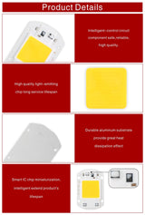 LED Chip 10W 20W 30W 50W 220V 110V COB Lamp Beads Smart IC No Need Driver LED Bulb for Flood Light Spotlight Diy Lighting