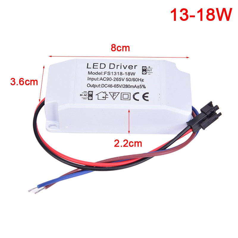 LED Constant Current Driver 90-265V 1-3W 4-7W 8-12W 13-18W 18-24W Power Supply Output 240mA External Drive For LED Downlight