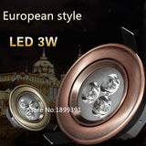 European style Bronze/Red Copper 3W 5W 7W LED dimmable White/Cool White/Warm White Downlight Ceiling Downlight Lamp