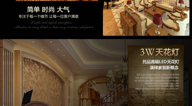 European style Bronze/Red Copper 3W 5W 7W LED dimmable White/Cool White/Warm White Downlight Ceiling Downlight Lamp