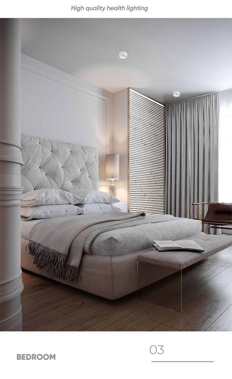 Round led downlight living room corridor aisle light without opening hole Ming mounted ceiling spotlight thin cob ceiling light