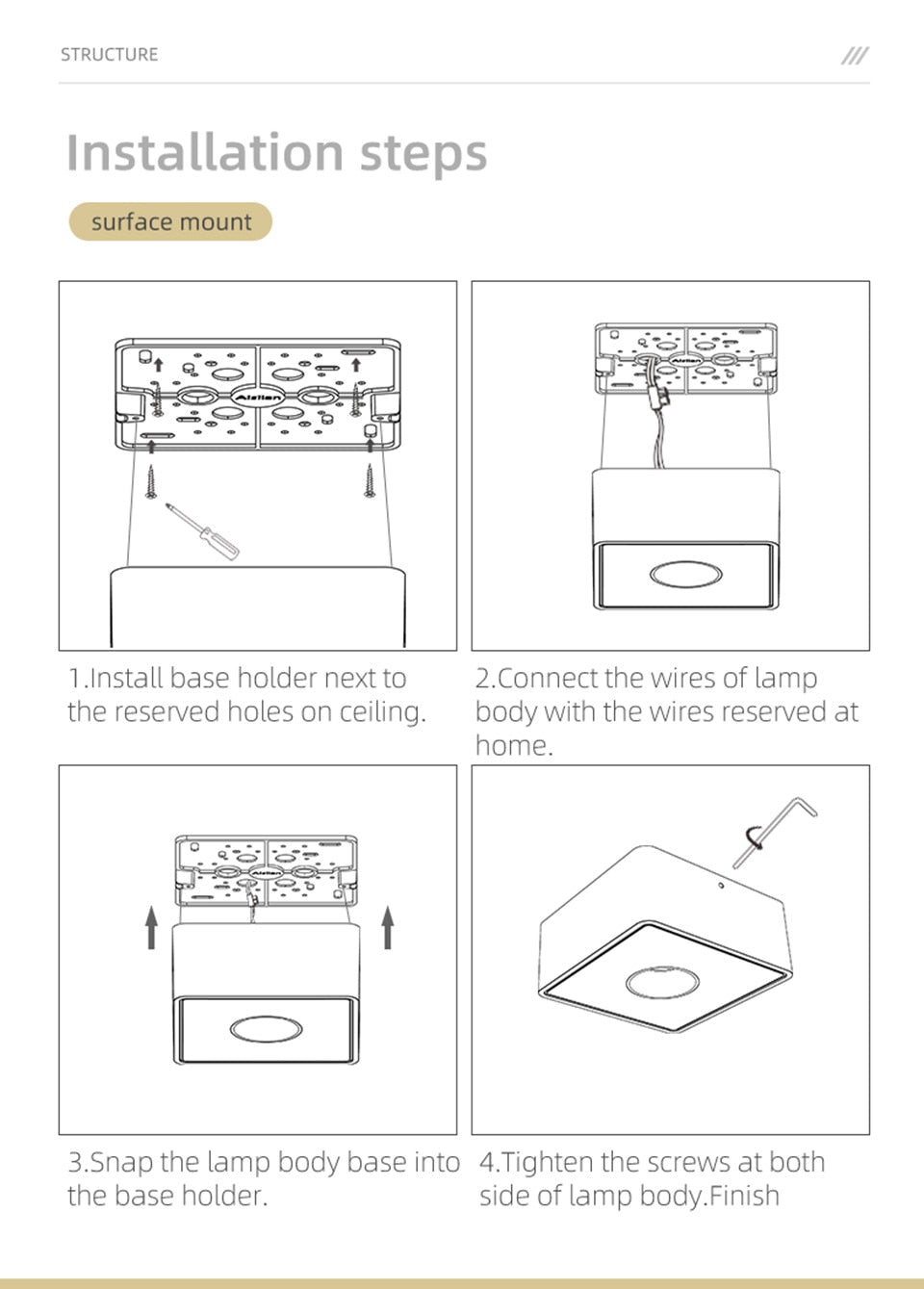 Aisilan Ultra-thin Led Surface Mounted Ceiling Downlight Anti-glare No Flicker Spot light for indoor Foyer Living Room AC90-260V