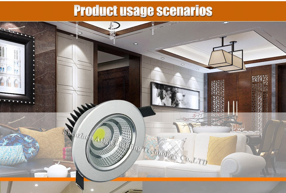 Super Bright Dimmable Led Down light COB Ceiling Spot Light 5w 10w 20w ceiling recessed Lights Warm Cool White Indoor Lighting