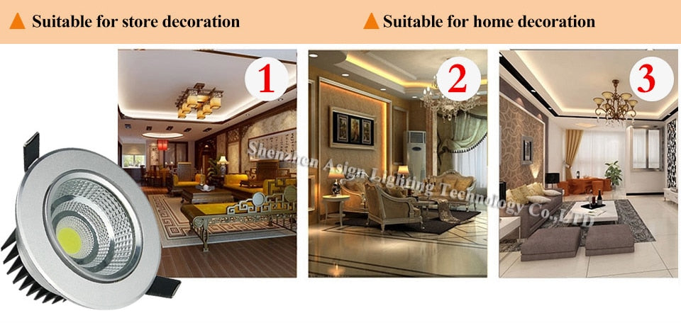 Super Bright Dimmable Led Down light COB Ceiling Spot Light 5w 10w 20w ceiling recessed Lights Warm Cool White Indoor Lighting