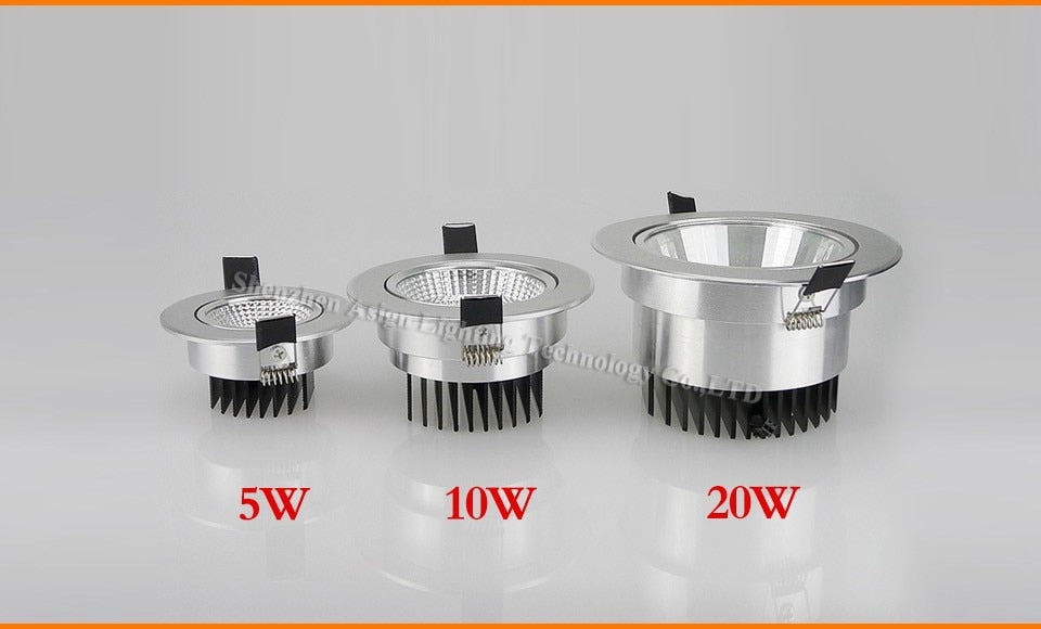 Super Bright Dimmable Led Down light COB Ceiling Spot Light 5w 10w 20w ceiling recessed Lights Warm Cool White Indoor Lighting