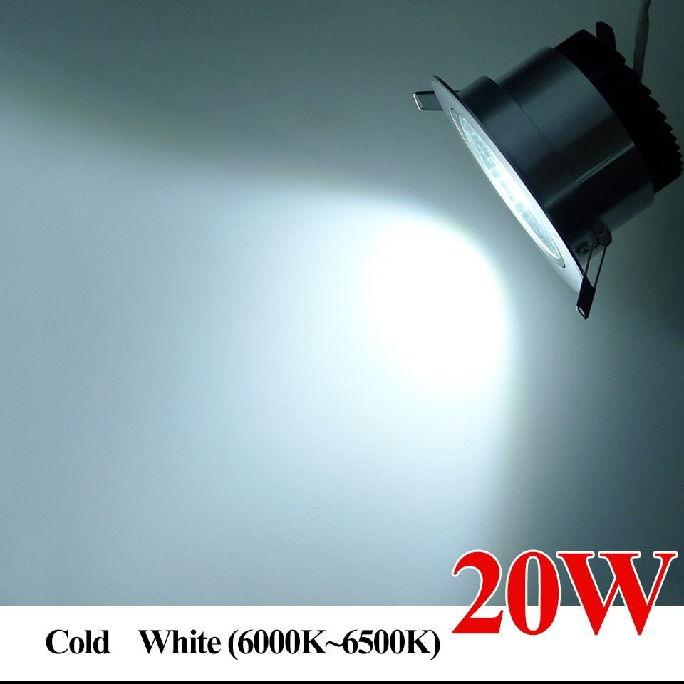 Super Bright Dimmable Led Down light COB Ceiling Spot Light 5w 10w 20w ceiling recessed Lights Warm Cool White Indoor Lighting