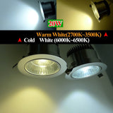 Super Bright Dimmable Led Down light COB Ceiling Spot Light 5w 10w 20w ceiling recessed Lights Warm Cool White Indoor Lighting
