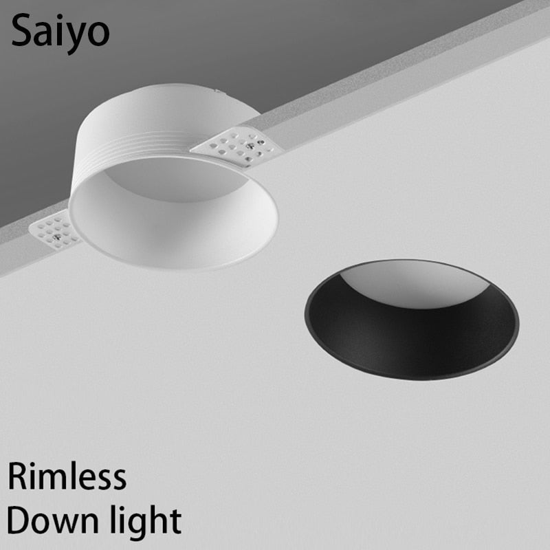 Saiyo Trimless Round COB Led Downlights High End Recessed Ceiling Spot Lights Lamps For Indoor Residential Home