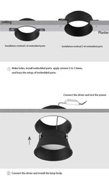 Saiyo Trimless Round COB Led Downlights High End Recessed Ceiling Spot Lights Lamps For Indoor Residential Home