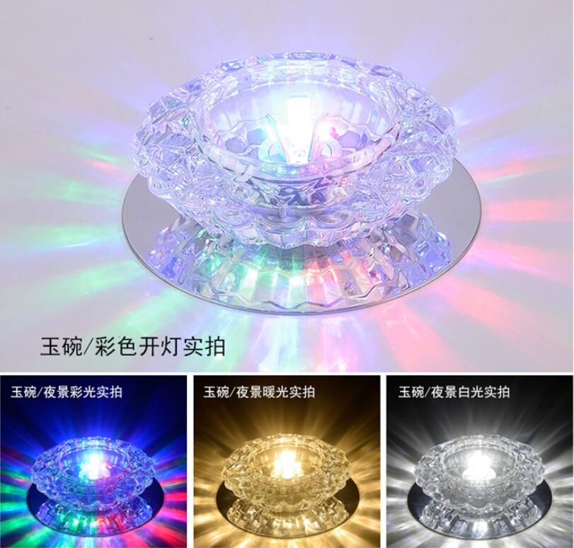 Downlight SMD 3W 5W LED Downlights crystal lamp Ceiling Spot Light With LED Driver AC110V 220V indoor Decoration