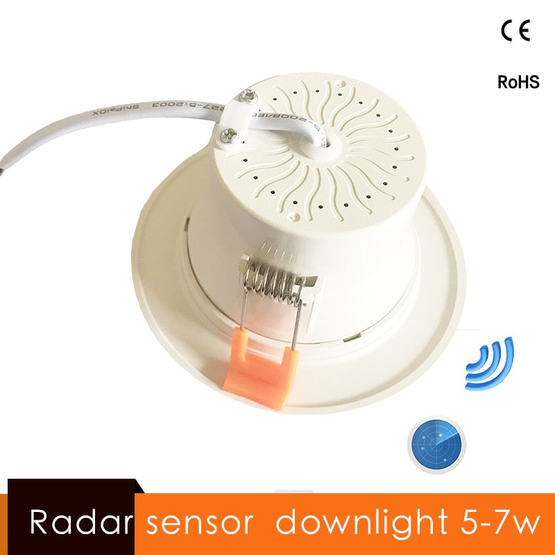 Radar Motion Sensor LED Downlight 5W 7W Round Recessed Lamp 90-260v 110/220V Led Bulb for living room study bedroom aisle Indoor