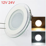Glass LED Panel Light Round/Square Recessed LED Downlight Panel Light 6W 9W 12W 18W Panel light AC/DC 12V 24V+LED Driver