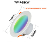 RGB LED Down Light WiFi Smart life Ceiling Downlight Phone App Control Warm Cold White Change Color by Alexa Google Home 5/7/9W