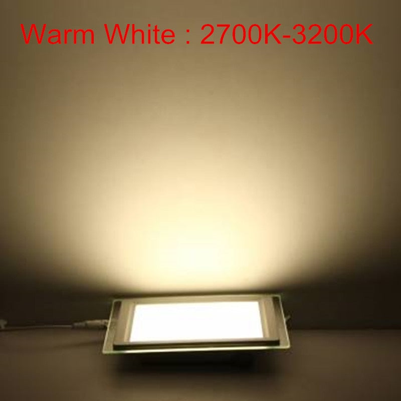 Glass LED Panel Light Round/Square Recessed LED Downlight Panel Light 6W 9W 12W 18W Panel light AC/DC 12V 24V+LED Driver