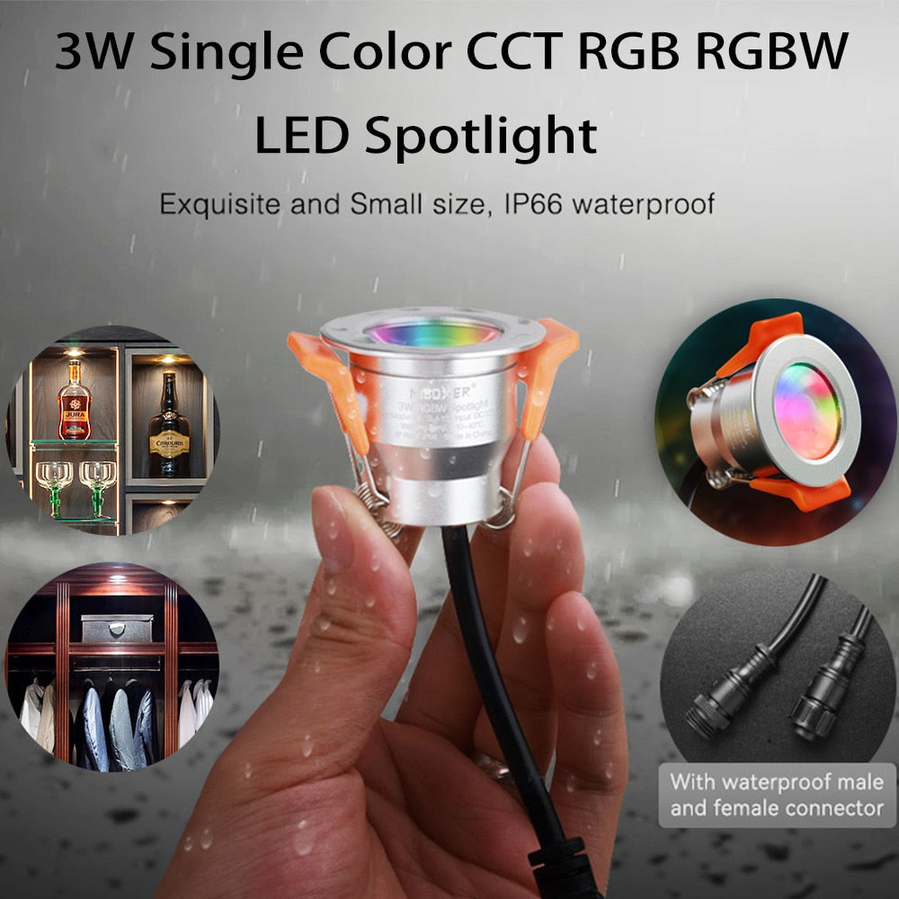  3W Mini LED Downlight Single Color CCT RGB RGBW Dimmable Waterproof Cabinet Lamp Wardrobe Jewelry Showcase Spot Lights