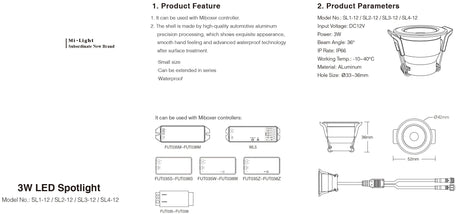  3W Mini LED Downlight Single Color CCT RGB RGBW Dimmable Waterproof Cabinet Lamp Wardrobe Jewelry Showcase Spot Lights