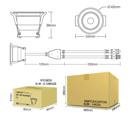  3W Mini LED Downlight Single Color CCT RGB RGBW Dimmable Waterproof Cabinet Lamp Wardrobe Jewelry Showcase Spot Lights