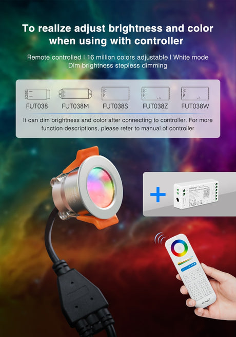  3W Mini LED Downlight Single Color CCT RGB RGBW Dimmable Waterproof Cabinet Lamp Wardrobe Jewelry Showcase Spot Lights