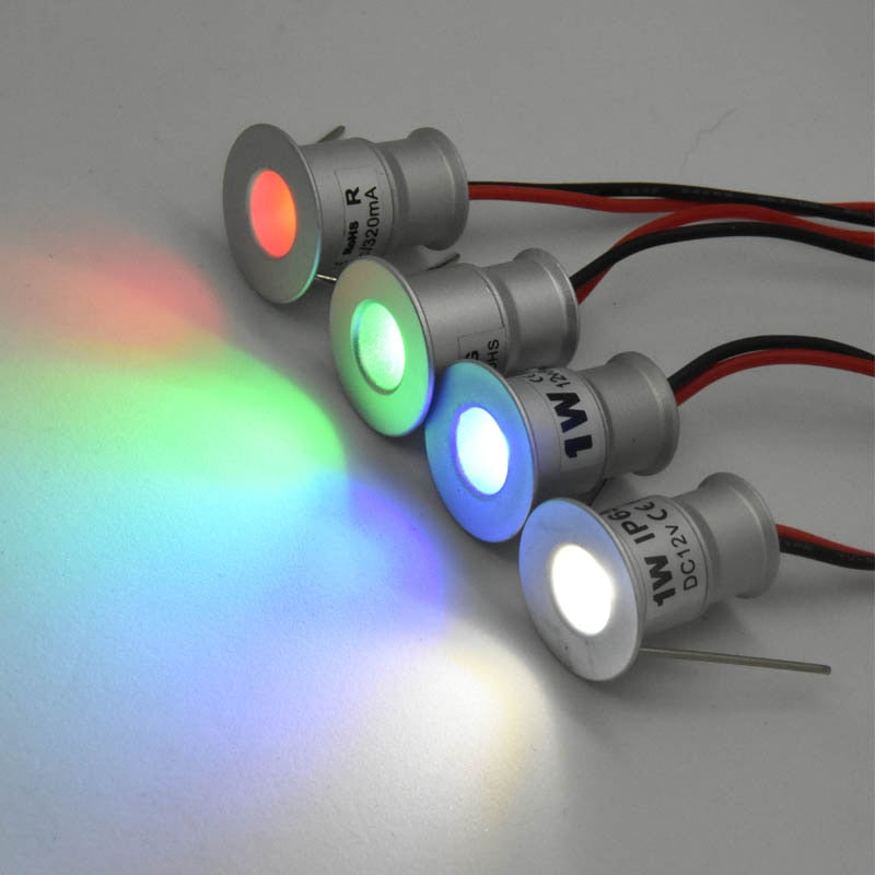 1W 12V 24V AC 110V 220V LED Cabinet Lamps Stair Wall Spotlight 15mm Recessed Ceiling Downlight Kitchen DJ Wedding DIY Lighting