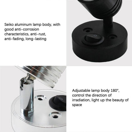 180 ° LED Spot Light DC 12V Spotlight Lamp Ceiling Spots Focus Downlights Indoor Lighting Wall Light Household Supplies