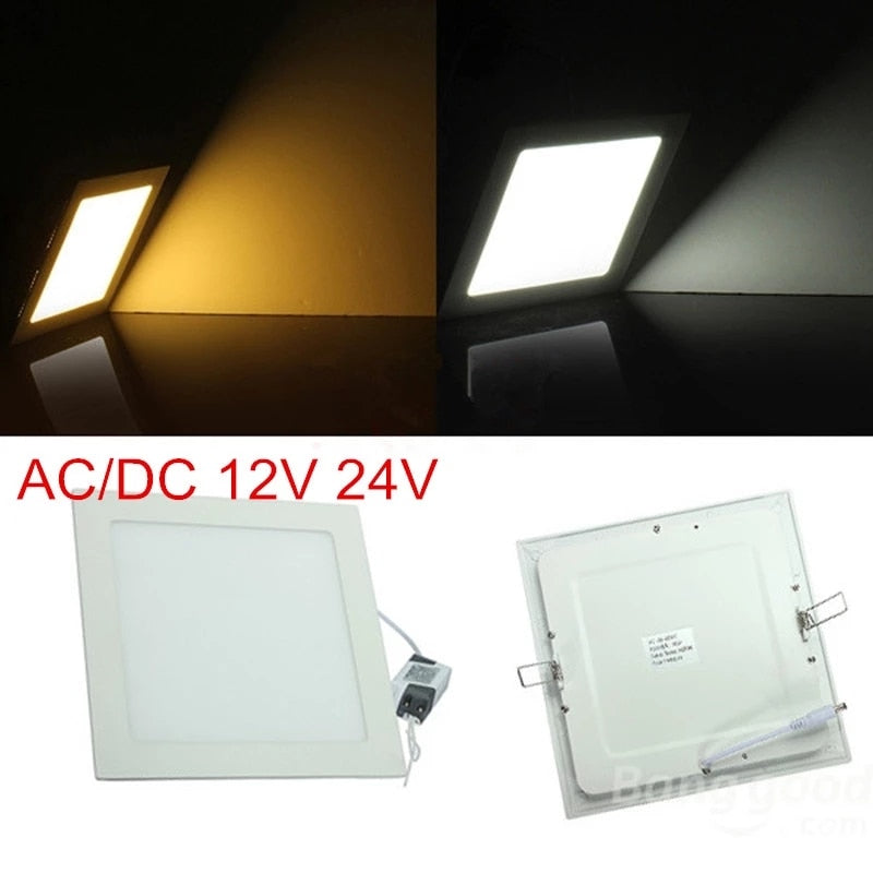 AC/DC 12V 24V led downlight 3W 4W 6W 9W 12W 15W 25W led ceiling recessed grid downlight Square indoor light