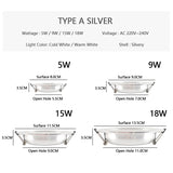 Led Downlight 3W 5W Downlight AC220V-240V Warm Cold White recessed led downlight Kitchen living room Indoor recessed downlight