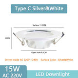 Led Downlight 3W 5W Downlight AC220V-240V Warm Cold White recessed led downlight Kitchen living room Indoor recessed downlight